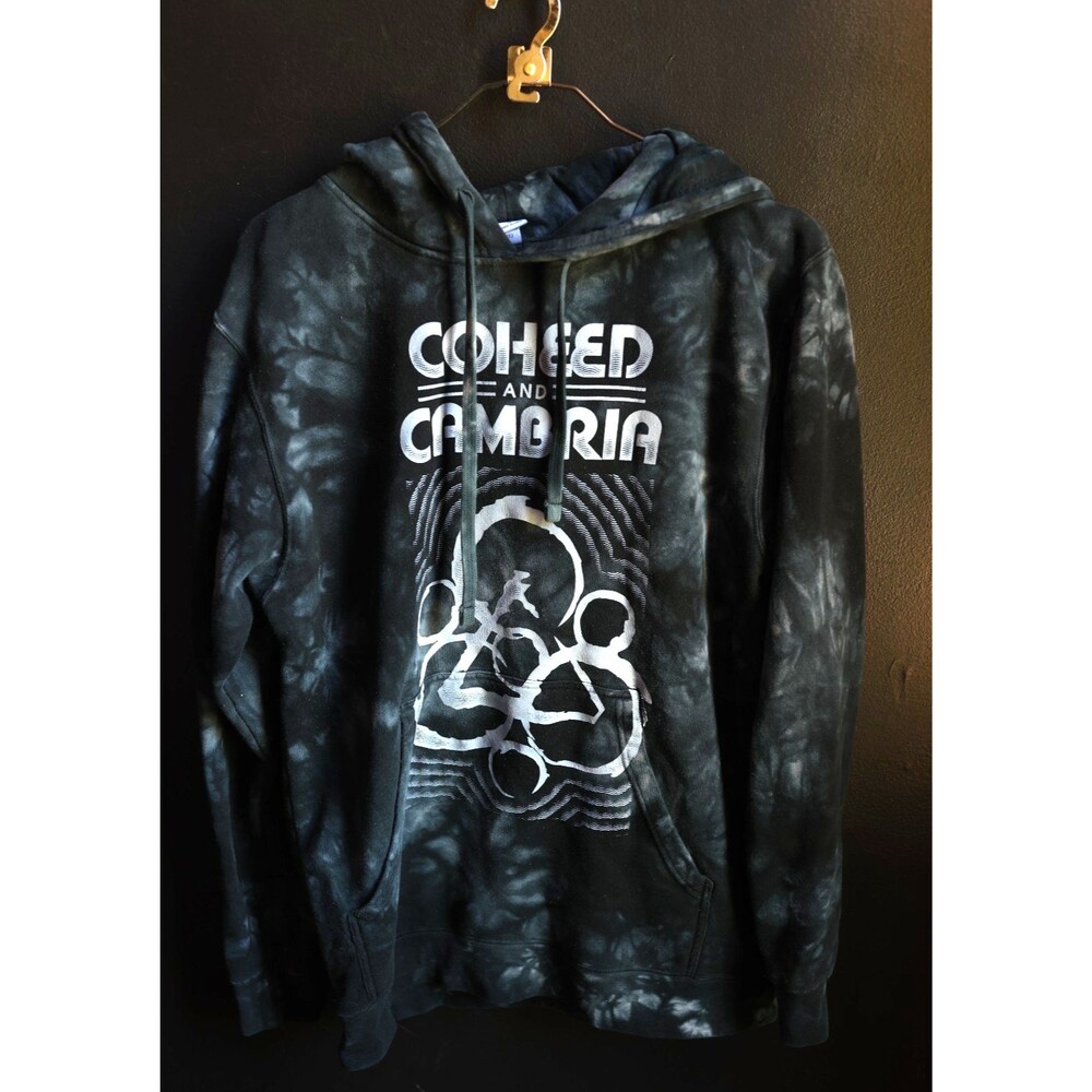 Coheed and Cambria Tie Dye Hoodie Mens M Black Gray Band Merch Pullover Keywork